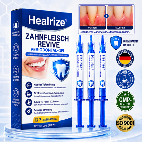 🦷💊Healrize® GumRevive Gel zur Regeneration des Zahnhalteapparats (bei Zahnfleischbluten, Zahnfleischrückgang und lockeren Zähnen)💊