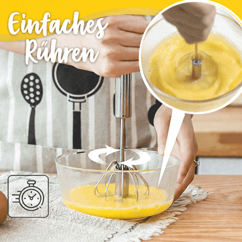 🔥Letzter Tag der Aktion – 49 % Rabatt – Halbautomatischer Schneebesen aus Edelstahl
