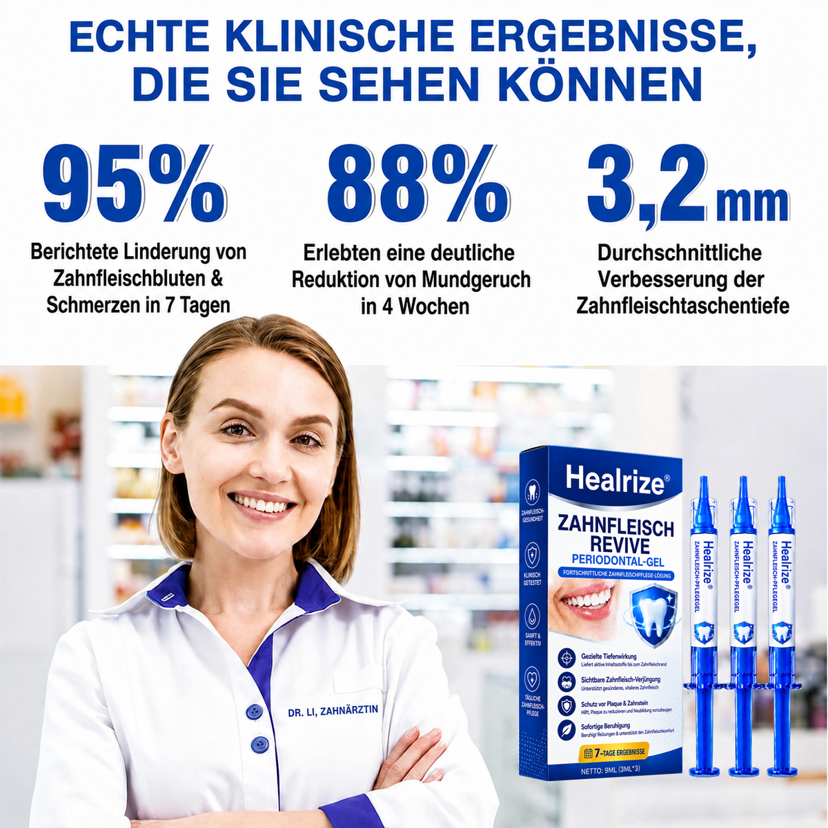 🦷💊Healrize® GumRevive Gel zur Regeneration des Zahnhalteapparats (bei Zahnfleischbluten, Zahnfleischrückgang und lockeren Zähnen)💊
