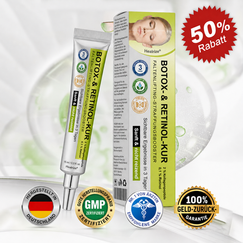 Hergestellt und versandt aus den DE 👉 💝 Healrize® Botox & Vita-A Retinol Shot – Straffende Creme gegen Falten (Wrinkle-Lift) – Aktion am letzten Tag: 60 % Rabatt 💝